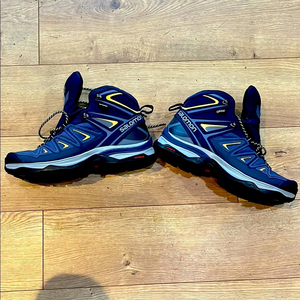 Salomon Blue and Yellow Trail Running Shoes